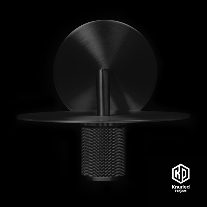 Matte Black Disc Wall Light + Diamond Shade