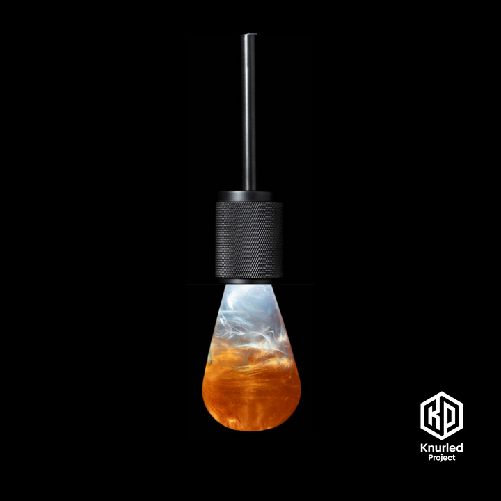 Matte Black 3 Drop Pendant + Molten Mood Bulbs