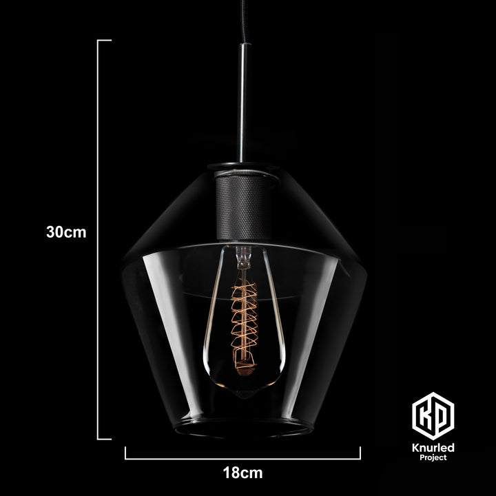 Matte Black Shade Pendant Light + Diamond Shade