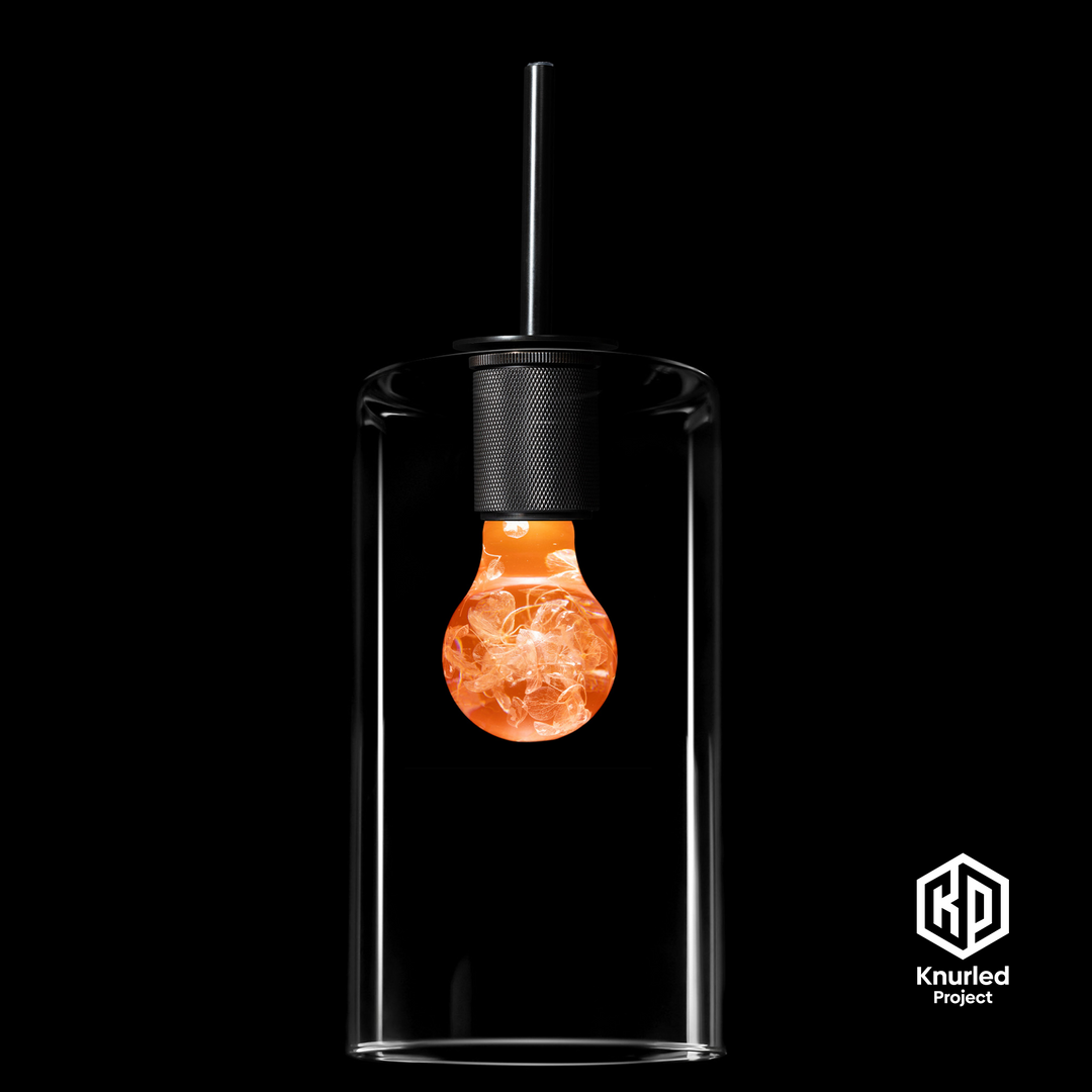 Matte Black 3 Drop + Blossom Mood Bulbs + Cylinder Shade