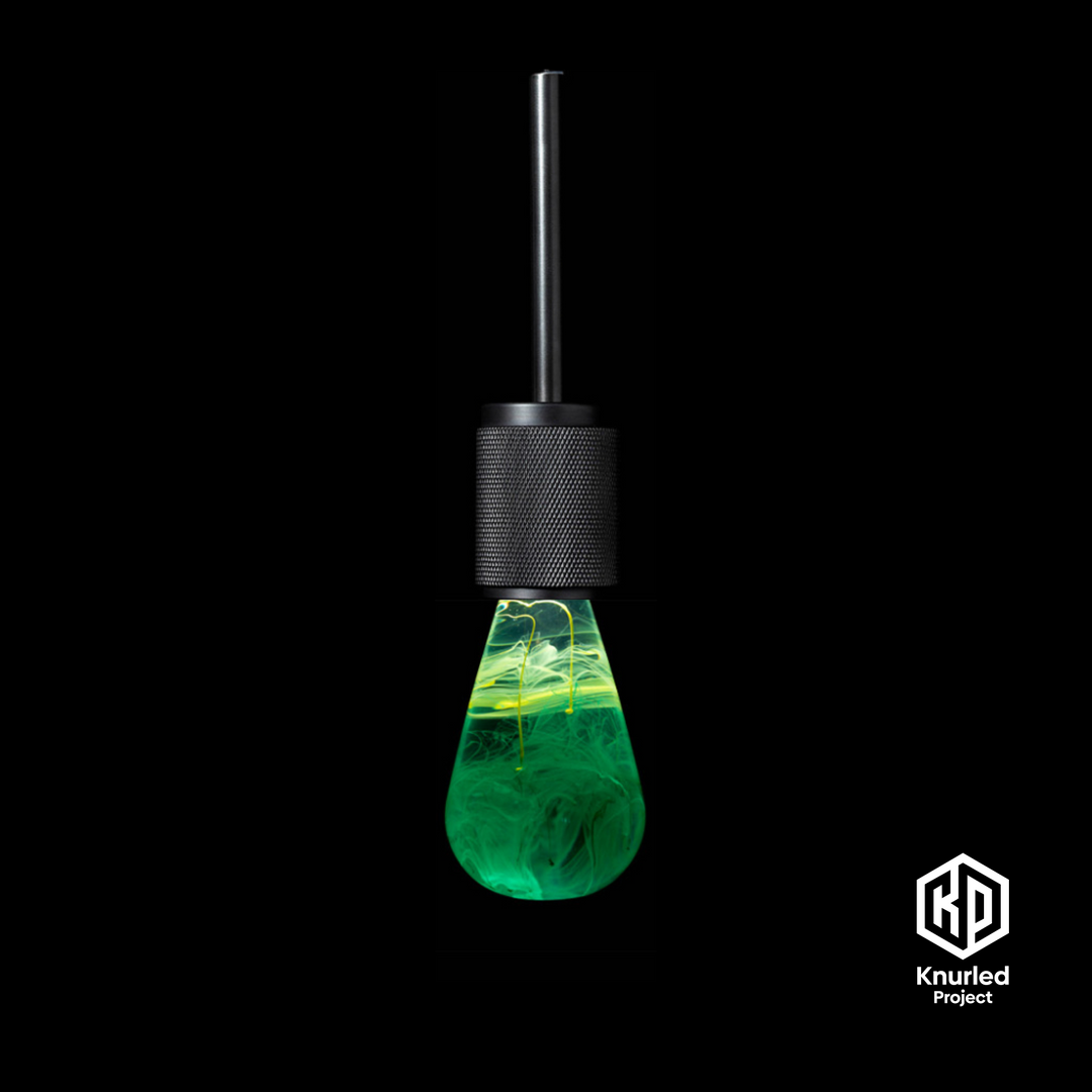 Matte Black 3 Drop Pendant + Cryptonite Mood Bulb