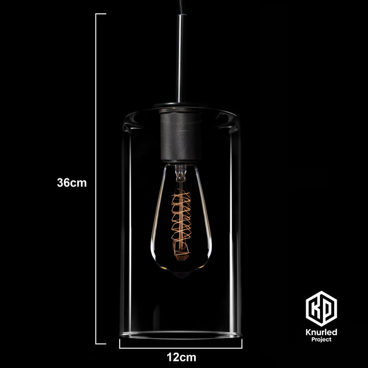 Matte Black Shade Pendant Light + Cylinder Shade