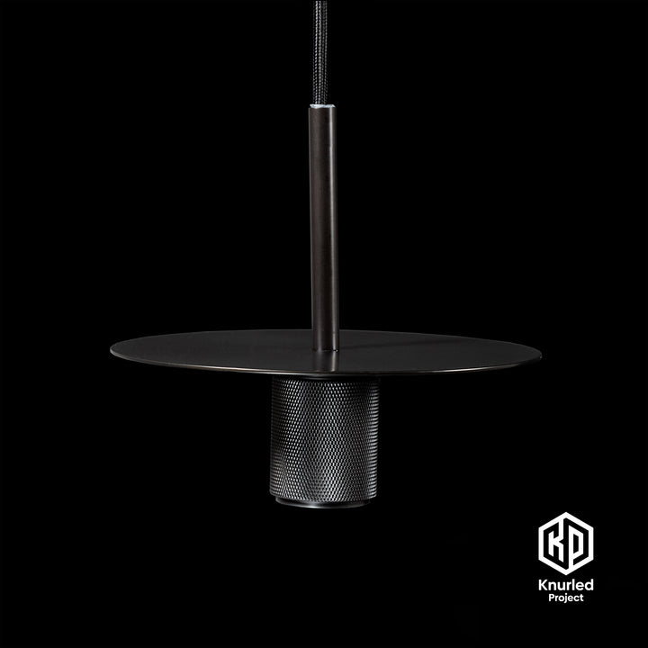 Matte Black Disc Pendant Light