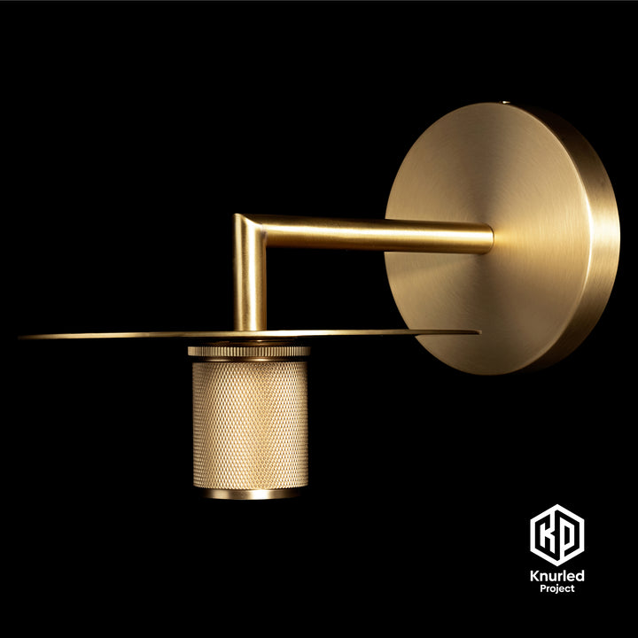 Brass Disc Wall Light + Globe Shade