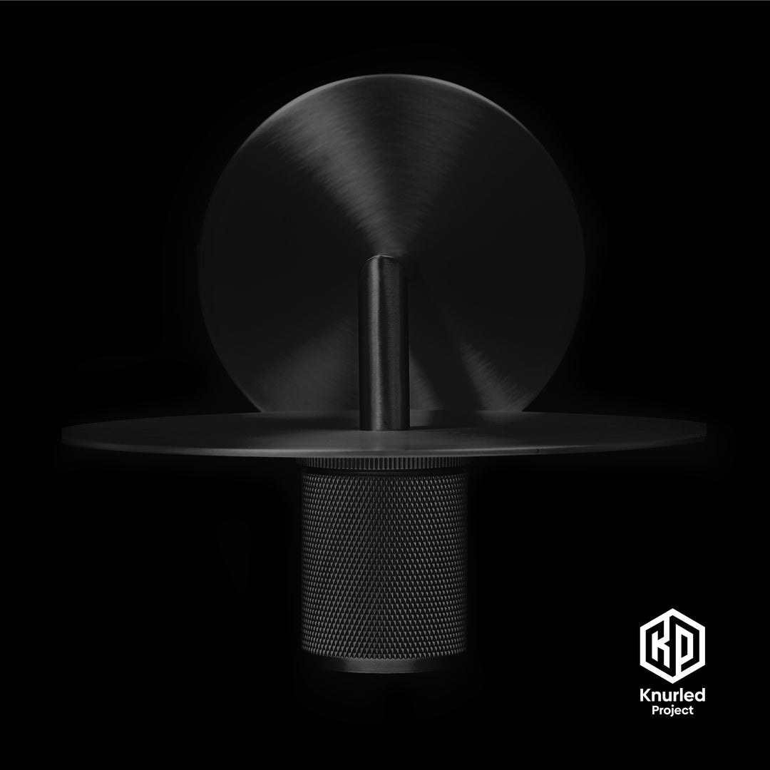 Matte Black Disc Wall Light + Globe Shade