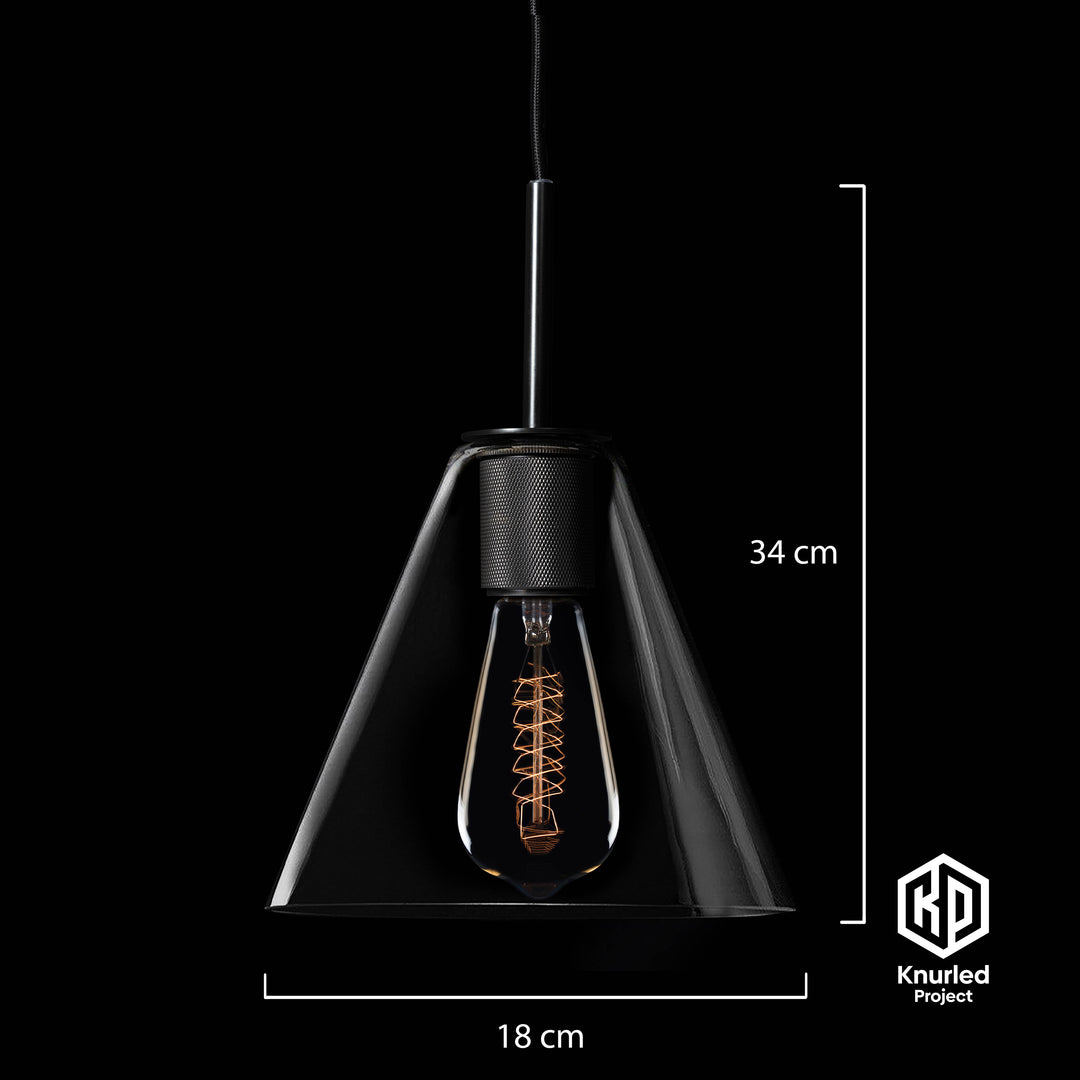 Matte Black Shade Pendant Light + Cone Shade