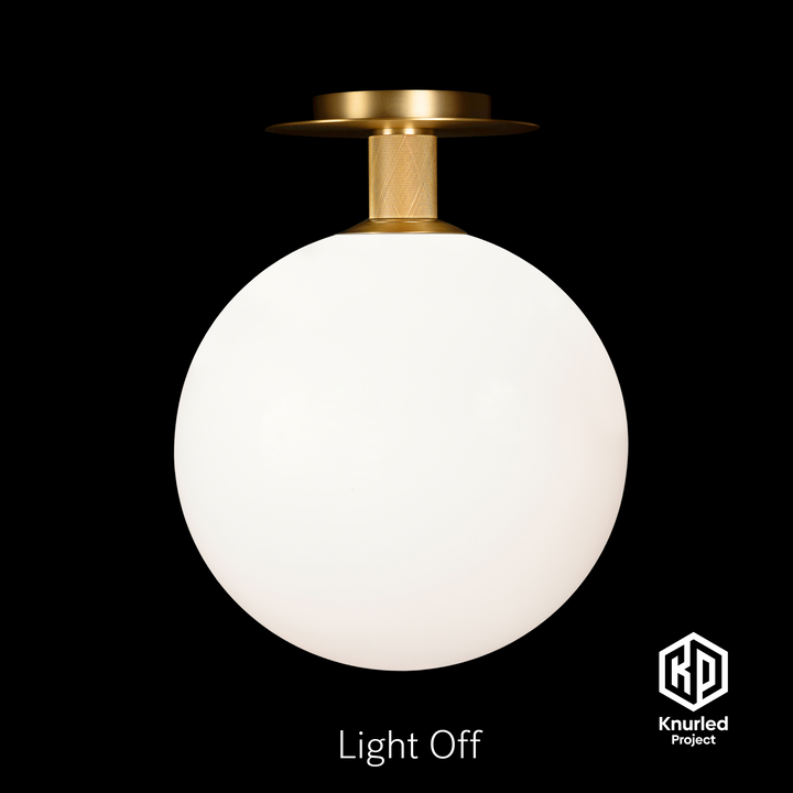 Brass Ceiling Light + 300mm Opal Shade