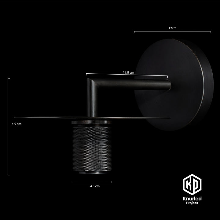 Matte Black Disc Wall Light