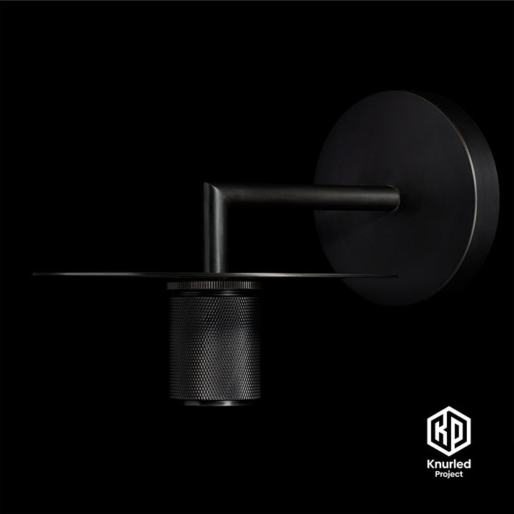 Matte Black Disc Wall Light + Globe Shade