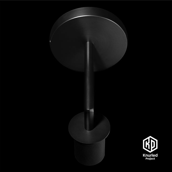 Matte black brass wall light birdseye view