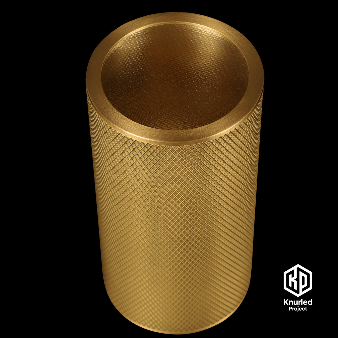 Brass directional light by The Knurled Project on a black background