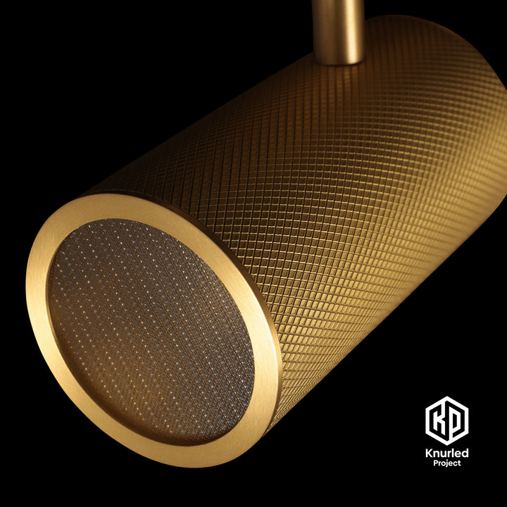 Brass directional light by The Knurled Project on a black background