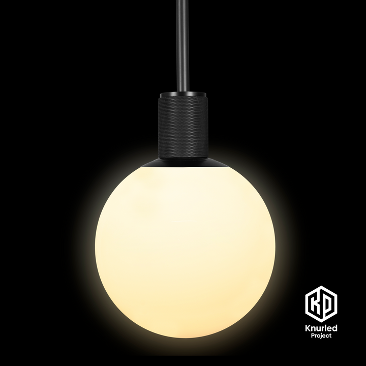 Matte Black 3 Drop Pendant Light + 150mm Opal Shade