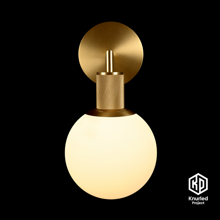 Brass Wall Light + 150mm Opal Shade