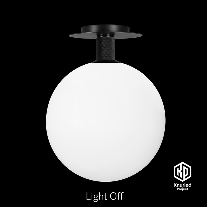 Matte Black Ceiling Light + 300mm Opal Shade