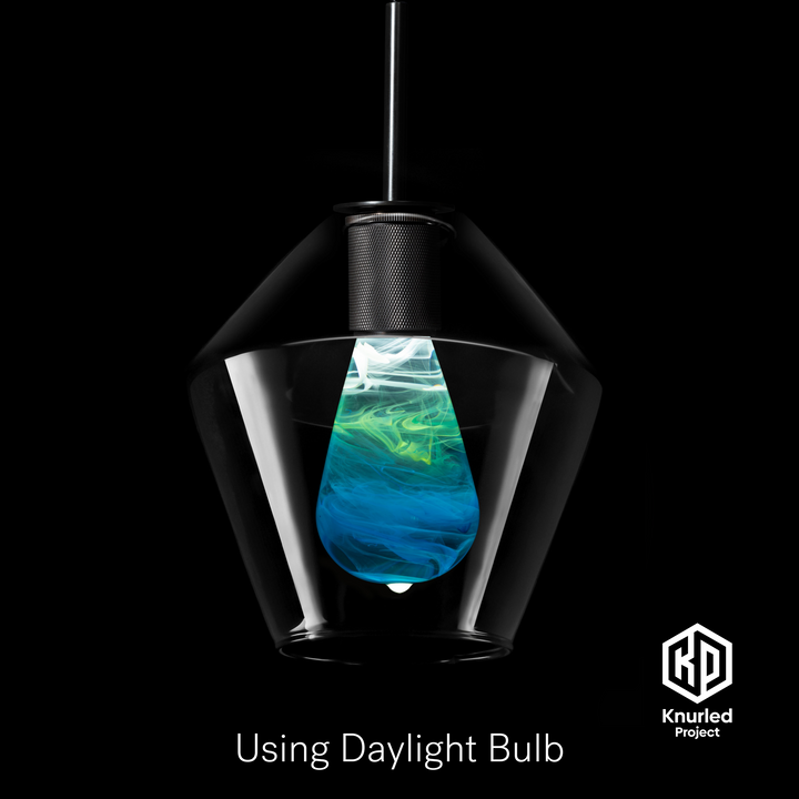 Matte Black Shade Pendant Light + Ripple Mood Bulb + Diamond Shade