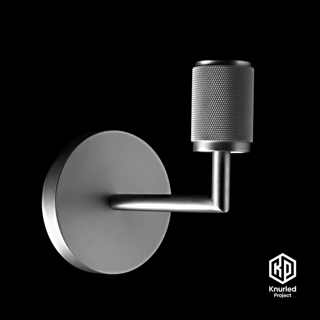 Steel wall light sconce with knurled finish