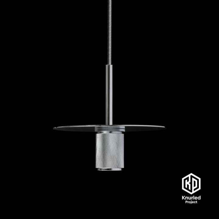 Chrome Disc Pendant Light + Cone Shade